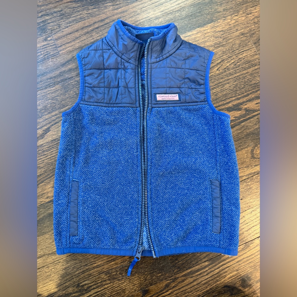 Vineyard Vines Blue Quilted-Nylon Trim Vest